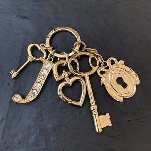 Juicy Couture Gold Crystal charm KeyChain
